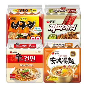 농심 봉지라면 혼합 20봉 (신라면건면+안성탕면+너구리+짜파게티 각 5봉)
