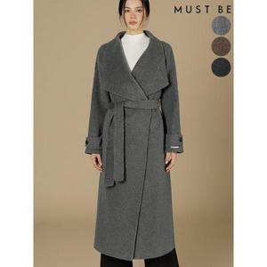 [머스트비]여성 핸드메이드 하이넥 숄카라 울 롱코트
