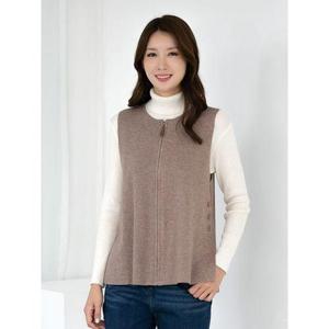 [모슬린]엄마옷 라운드 지퍼 니트조끼 MQG124534 마담 미시 중년여성 빅사이즈 할머니옷 50대 60대 70대