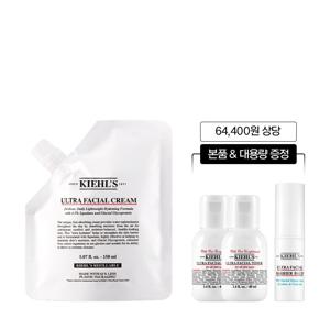 [11] 키엘 수분크림 리필 파우치 150ml 세트 (+스틱밤 본품, 토너 80ml)