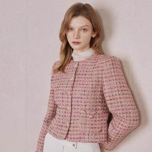 (지고트) 글리터 트위드 라운드넥 크롭 재킷 JPBA0JK613