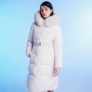 [올리브데올리브] 슬림핏 벨티드 롱 구스 다운 점퍼 OP4XM1140