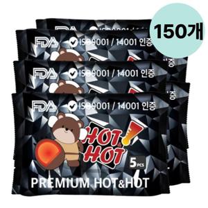 핫앤핫 발 핫팩 발난로 찜질 부착식 곰돌이 150매입
