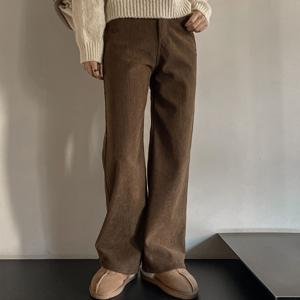 [히터바지/3단기장/융기모]코듀로이 와이드 팬츠