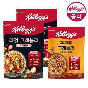 [APP전용] 켈로그 시리얼 리얼 그래놀라 400g x 2개 + (증정)카라멜피칸 350g