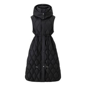 퀼팅 허리 스트링 후드 롱 베스트 패딩 점퍼 (TX4JP005L0)