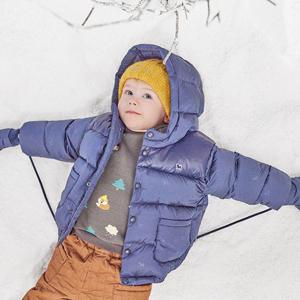 [최대혜택가:68,660원][블루독베이비]볼륨 컬러블럭 덕다운 점퍼C+패딩 장갑 세트 (44C14-114-03)