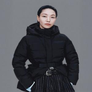 코오롱스포츠 여성 쿠치 윈드스토퍼 중기장 미드 다운 TVJDW25612BLK