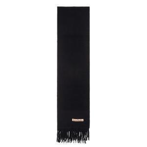 중쿠 5%  당일 25FW 아크네 스튜디오 핑크탭 블랙 울 프린지 머플러 CA0210 900