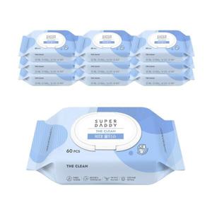 [슈퍼대디] [임박특가] 더클린 비데물티슈 캡형 60매 10팩 (소비기한: 26년 4월)