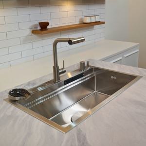 예작 올인원 와이드형 풀세트 멀티 사각싱크볼 스테인리스 씽크볼 폭포수 수전 배수구 교체 포함 국내발송 설치