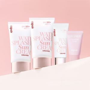 [APP전용][BEST] 워터 스플래쉬 선크림 세라마이드 1+1 (선크림 60ml 2개 + 선크림 30ml 1개 + 클렌징 폼 1개)