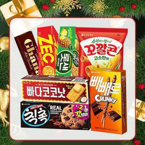 [롯데] 연말 티타임 패밀리 파티팩 과자 세트 (몽쉘, 칙촉, 카스타드 외)