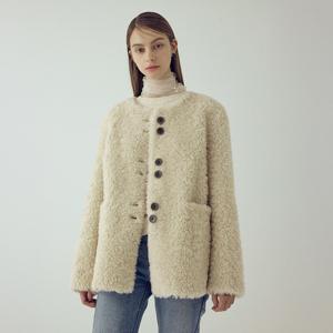 나이스클랍 무스탕 라운드 자켓 X256PWFA51