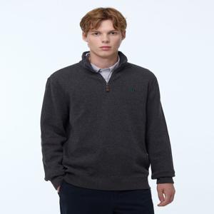 [24FW] [스테디셀러] 차콜그레이 짜임 면 긴팔반집업티셔츠 WHTS4D433CG