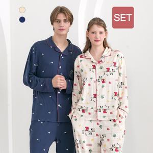 [애니바디] 공용 피치기모 9부 파자마-스누피 ANJS25W91_7358