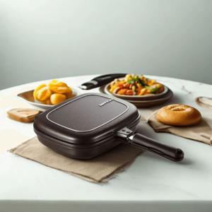 해피콜양면팬 빗살 점보그릴 30cm 생선팬 티타늄 냄새 연기안나는 불판