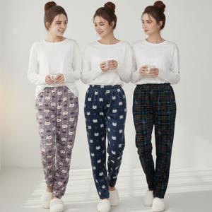 모두잠 국내산 밍크 여성 극세사 수면바지 빅사이즈 털빠짐 없는 시보리 잠옷바지