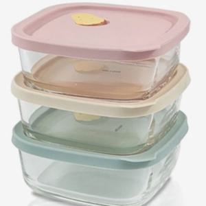 락앤락 오븐글라스 사각 햇쌀밥 용기 320ml 3P+3P 6조세트 전자렌지 냉동밥 보관