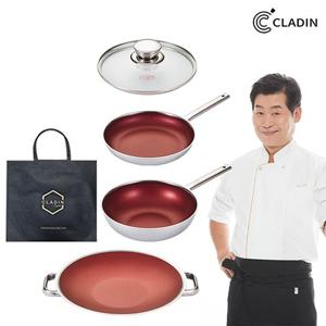 [클래딘] 이연복쉐프 스테인리스 전면 통3중 베네핏 프라이팬 5종 세트