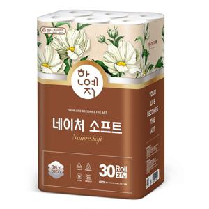 한예지 네이처소프트 3겹 27m 30롤 화장지 1팩