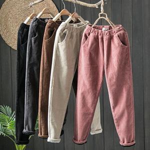 우주-기모밴딩 골덴바지 기모바지 겨울바지  도톰 스판