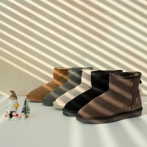 (천연소가죽)따뜻한 리얼양털 겨울 방한화 여성 앵클 퍼부츠