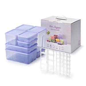 [땡스소윤] 냉동실 전용 밀폐용기 실속팩B 혼합 11종(색상 핑크,라벤더,그레이)