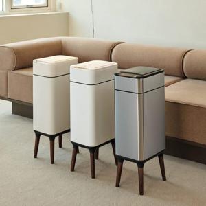 [톨튼] 스테인리스 자동센서 쓰레기통 26L + 다리 (20L 종량제 사용)(색상 올화이트,아이보리,실버)