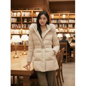 지센 3컬러 폭스후드 벨트 덕다운 패딩 LSDWOA53 684111