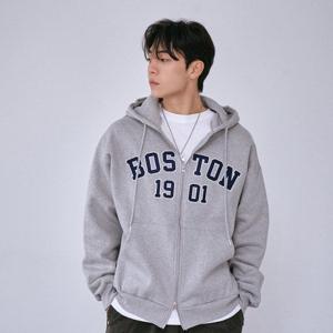남여공용 기모 오버핏   보스턴 후드 집업 커플룩