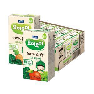 요미요미 유기농주스 사과포도케일/블루베리포도 125ml 12+12 (총 24팩)