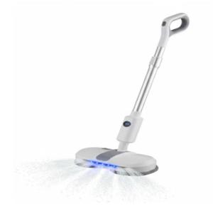 LED 무선 듀얼 물 걸레 청소기 스윙 회전 실내 전기 스핀헤드 밀대 착탈 충전식 배터리 원터치 자동 물분사