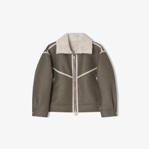 LKW25455 라이트카키 오버핏 양모혼방 빈티지 무스탕