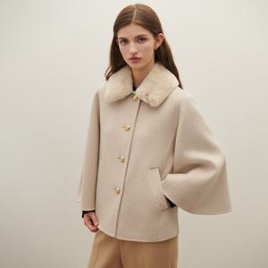 퍼카라 케이프형 하프 코트 O254T751