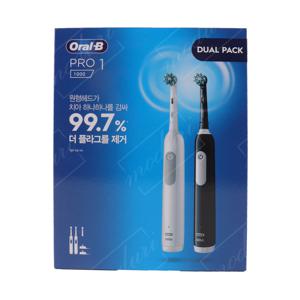 오랄비 pro1000 전동칫솔 화이트 블랙 세트