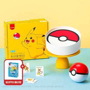 [APP전용] 나와랏 피카츄피카츄의 초코바나나 몬스터볼 케이크+피카츄토퍼, 띠부씰5장)/떠먹는 더블 초코케이크