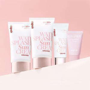[APP전용][BEST] 워터 스플래쉬 선크림 세라마이드 1+1 (선크림 60ml 2개 + 선크림 30ml 1개 + 클렌징 폼 1개)