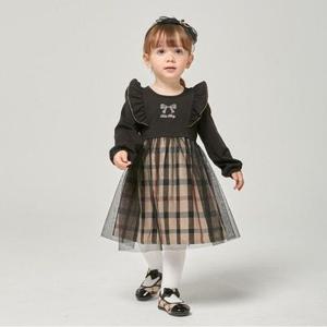 공식  닥스베이비 상의 져지 하우스체크 샤 MIX 원피스 EUF31NA61M_BK