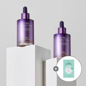 [단독구성][미샤] 타임 레볼루션 나이트 리페어 보랏빛 앰플 5X 70ml 2개 SET(수퍼판테놀 마스크팩 1매증정)