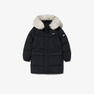 휠라 키즈 스노우볼 후드 퍼 롱패딩 FK2DJG4205X-BLK