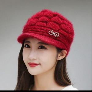 할머니모자 아줌마모자 겨울모자 기모 챙모자 중년여성 도트 _당일배송_