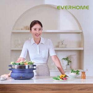 [에버홈] [홈쇼핑완판]  스팀멀티쿠커 전골냄비 샤브샤브 스테이크 삼겹살 불고기 전기그릴 찜기 MP8000