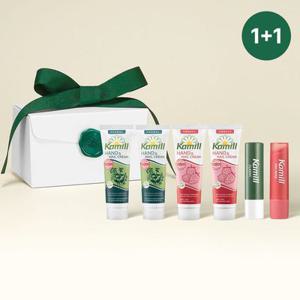 [1+1]*기프트박스[롯데온 전용] 카밀 비건 립밤/컬러밤 1개+미니 핸드크림(허벌2스위티2) 4개 SET X 2개