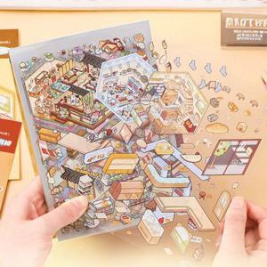 3D 방꾸미기 스티커 집 입체 놀이북 카피바라 미니어처 씬 북 DIY 다꾸 다이어리