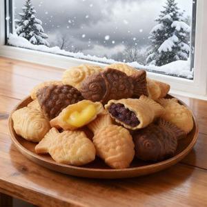 겨울 간식 미니붕어빵 4종 2개 골라담기(팥앙금 슈크림 고구마 풀빵우유크림)