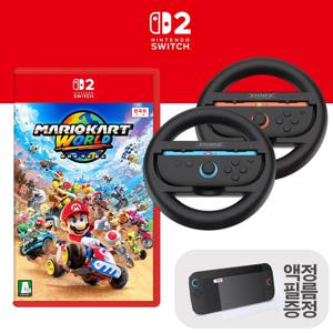 (액정필름 증정)닌텐도 스위치2 마리오 카트 월드+핸들2입세트