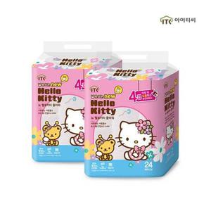 [(주)아이티씨] 헬로키티 프리미엄 플라워 화장지 4겹x24롤x2팩