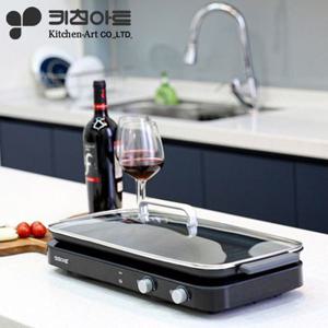 키친아트 슬림형 2구 인덕션+와이드그릴팬 KI-G2800FS / 블랙 세라믹글라스