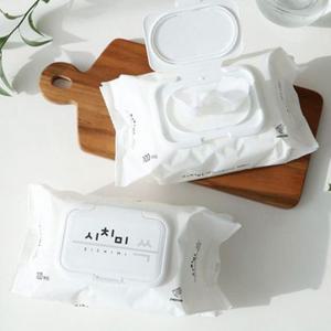 [시치미 쓱] 아기물티슈 50gsm 화이트 캡형 100매 x 10팩